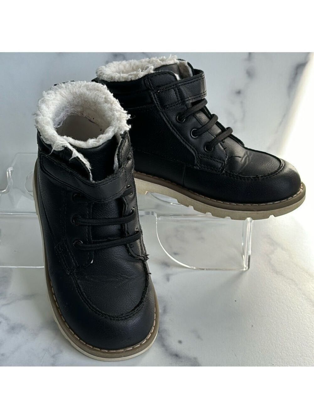 Old Navy Black Fleece Lined Ankle Boots Toddler Size 10